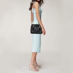 Pre Owned Michael Kors Black Leather Small Cynthia Tote