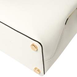 مملوكة مسبقًا حقيبة ساتشل مايكل كورس سافانه جلد بيضاءر