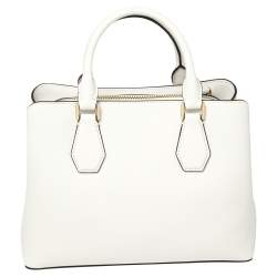 مملوكة مسبقًا حقيبة ساتشل مايكل كورس سافانه جلد بيضاءر