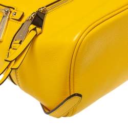 Pre Owned حقيبة ظهر مايكل كورس سحاب راها جلد صفراء