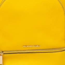 Pre Owned حقيبة ظهر مايكل كورس سحاب راها جلد صفراء