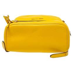 Pre Owned حقيبة ظهر مايكل كورس سحاب راها جلد صفراء