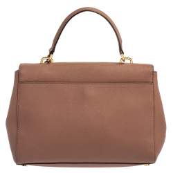 Pre Owned Michael Kors Antique Pink Leather Ava Top Handle Bag