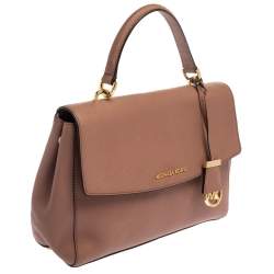 Pre Owned Michael Kors Antique Pink Leather Ava Top Handle Bag