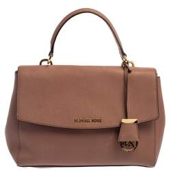 Pre Owned Michael Kors Antique Pink Leather Ava Top Handle Bag