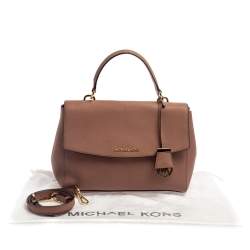 Pre Owned Michael Kors Antique Pink Leather Ava Top Handle Bag