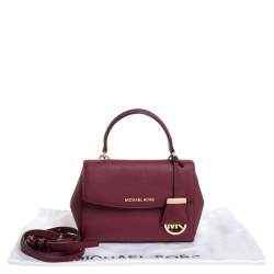 Pre Owned Michael Kors Burgundy Leather Small Ava Top Handle Bag