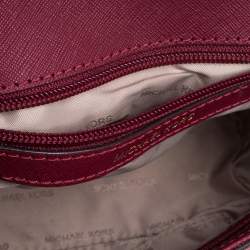 Pre Owned Michael Kors Burgundy Leather Small Ava Top Handle Bag