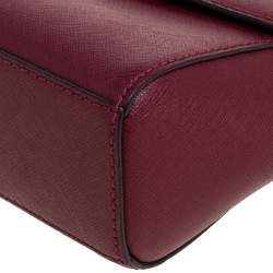 Pre Owned Michael Kors Burgundy Leather Small Ava Top Handle Bag