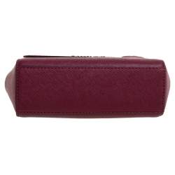 Pre Owned Michael Kors Burgundy Leather Small Ava Top Handle Bag