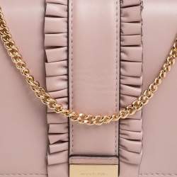 مملوكة مسبقًا Michael Kors Powder Pink Leather Jade Ruffle Shoulder Bag