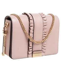 مملوكة مسبقًا Michael Kors Powder Pink Leather Jade Ruffle Shoulder Bag