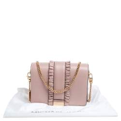 مملوكة مسبقًا Michael Kors Powder Pink Leather Jade Ruffle Shoulder Bag