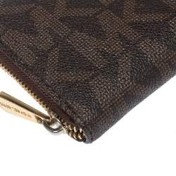 مملوكة مسبقًا محفظة مايكل كورس سحاب ملتف كانفاس مقوى شهير بنية