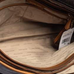 مملوكة مسبقًا Michael Kors Brown Signature Coated Canvas Jet Set Travel Chain Tote