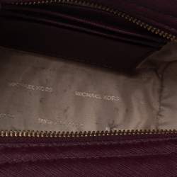 Pre Owned Michael Kors Purple Leather Mini Selma Crossbody Bag
