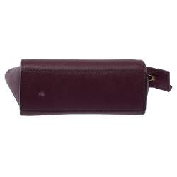 Pre Owned Michael Kors Purple Leather Mini Selma Crossbody Bag