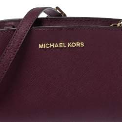 Pre Owned Michael Kors Purple Leather Mini Selma Crossbody Bag