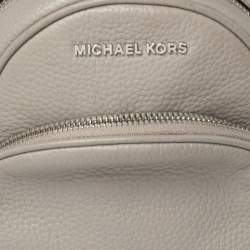 Pre Owned Michael Kors Grey Leather Abbey Studded Backpack