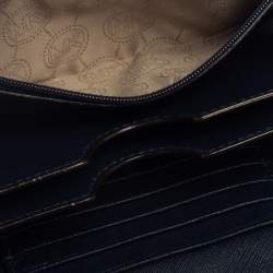 مملوكة مسبقًا Michael Kors Navy Blue Leather Jet Set Crossbody Bag