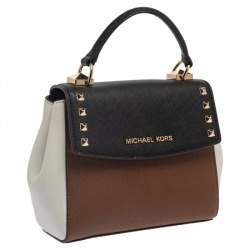 Pre Owned Michael Kors Tri Color Leather Mini Karla Top Handle Bag