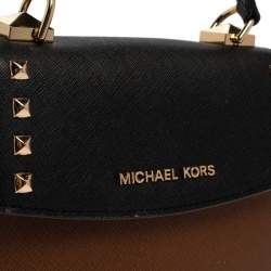 Pre Owned Michael Kors Tri Color Leather Mini Karla Top Handle Bag