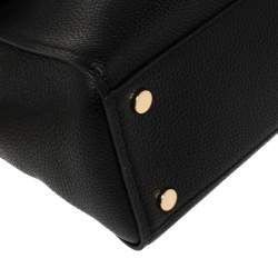 Pre Owned Michael Kors Black/Gold Leather and Snakeskin Embossed Leather Medium Bristol Top Handle Bag