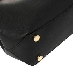 Pre Owned Michael Kors Black Leather Medium Florence Satchel