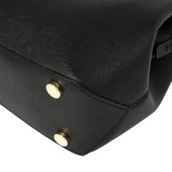 Pre Owned Michael Kors Black Leather Medium Florence Satchel