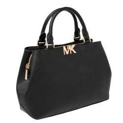 Pre Owned Michael Kors Black Leather Medium Florence Satchel
