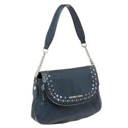 مملوكة مسبقًا حقيبة كتف مايكل كورس بيدفور اريا جلد أزرق