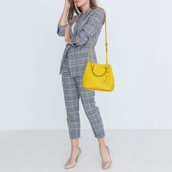 Pre Owned Michael Kors Yellow Saffiano Leather Greenwich Tote