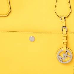 Pre Owned Michael Kors Yellow Saffiano Leather Greenwich Tote