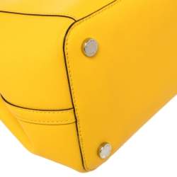 Pre Owned Michael Kors Yellow Saffiano Leather Greenwich Tote