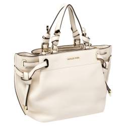 Michael Kors Cream Leather Greta Shoulder Bag