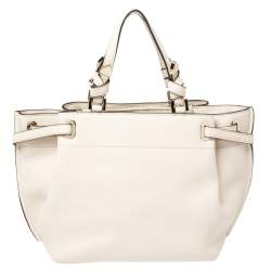 Michael Kors Cream Leather Greta Shoulder Bag