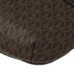 Pre Owned Michael Kors Brown Signature Coated Canvas and Leather Fanny Belt Bag