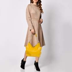 Pre Owned Michael Kors Mustard Leather Newbury Shoulder Bag