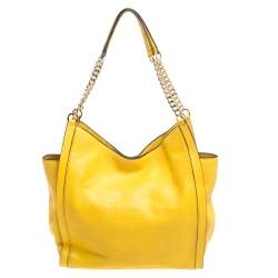 Pre Owned Michael Kors Mustard Leather Newbury Shoulder Bag
