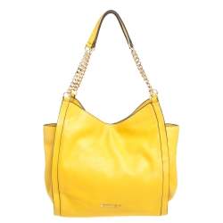 Pre Owned Michael Kors Mustard Leather Newbury Shoulder Bag