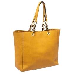 Pre Owned حقيبة يد نسائية مايكل مايكل كورس سلسلة جلد بني فاتح 