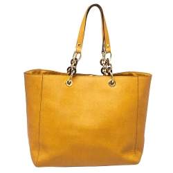 Pre Owned MICHAEL Michael Kors Light Brown Leather Chain Tote