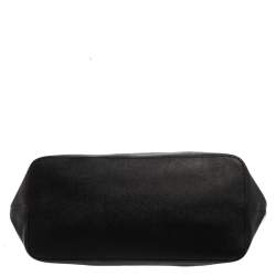 Pre Owned Michael Kors Black Leather Large Jet Set Travel Tote