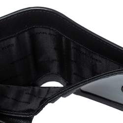 Pre Owned Michael Kors Black Leather Flap Card Holder