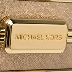 Pre Owned Michael Kors Metallic Gold Leather Elsie Box Chain Clutch