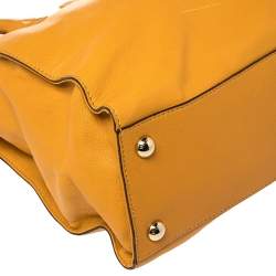 مملوكة مسبقًا حقيبة يد مايكل كورس هاميلتون نوث ساوذ كبيرة جلد صفراء 