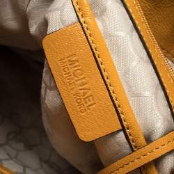 مملوكة مسبقًا حقيبة يد مايكل كورس هاميلتون نوث ساوذ كبيرة جلد صفراء 