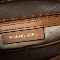 Pre Owned حقيبة يد مايكل كورس فوياغر كانفاس مقوى شهير بنية / بيضاء 