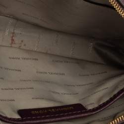 Pre Owned Michael Kors Burgundy Leather Jet Set Camera Crossbody Bag