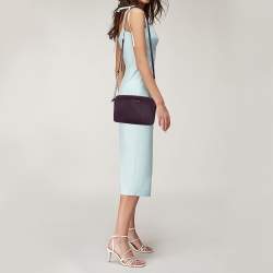 Pre Owned Michael Kors Burgundy Leather Jet Set Camera Crossbody Bag